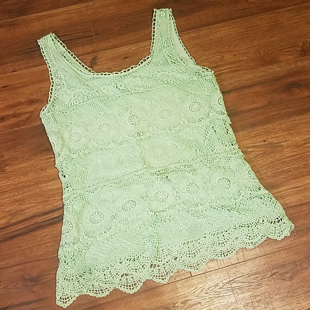 Amazing Seafoam Lace Top